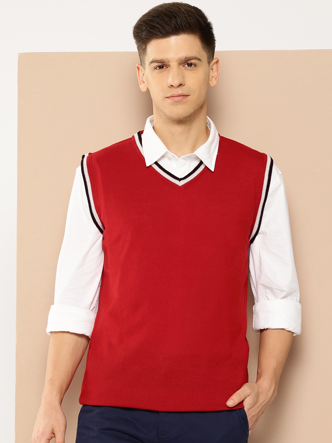 

INVICTUS Acrylic Sweater Vest, Red