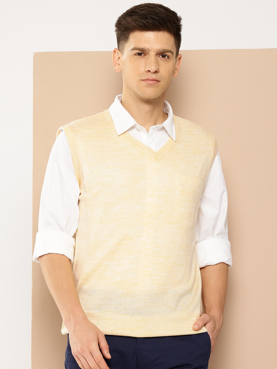 

INVICTUS Acrylic Sweater Vest, Beige