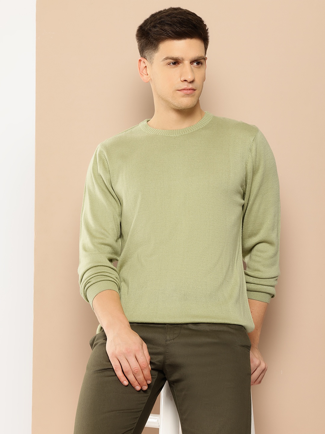 

INVICTUS Pure Acrylic Longline Pullover, Green