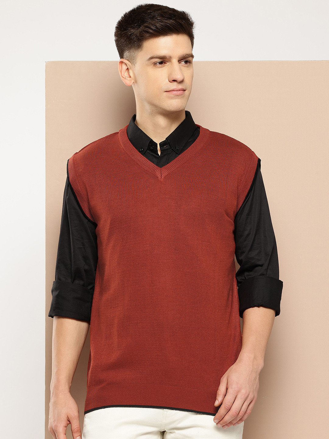 

INVICTUS Acrylic Sweater Vest, Rust