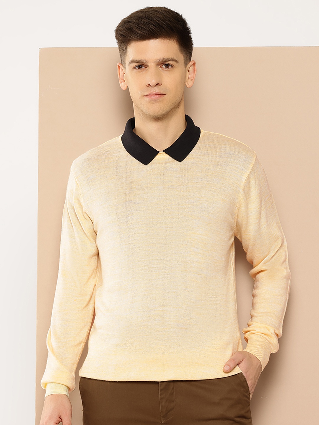 

INVICTUS Pure Acrylic Longline Pullover, Yellow