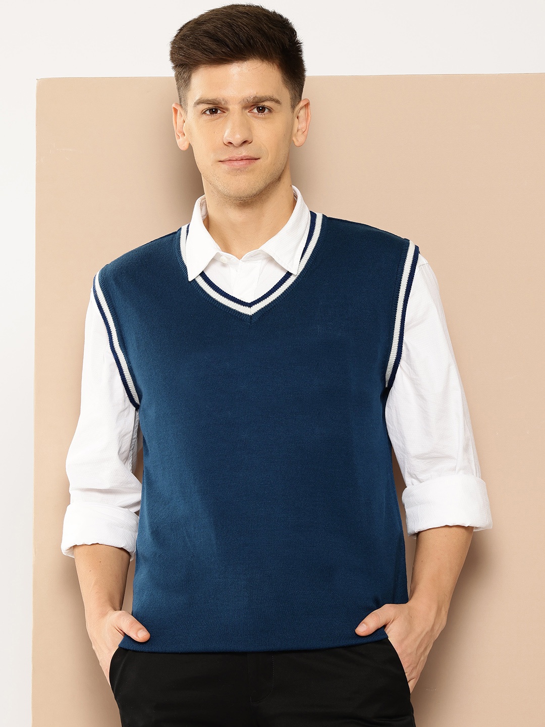 

INVICTUS Pure Acrylic Sweater Vest, Teal