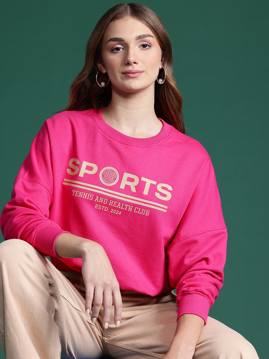 

DressBerry Printed Sweatshirt, Pink