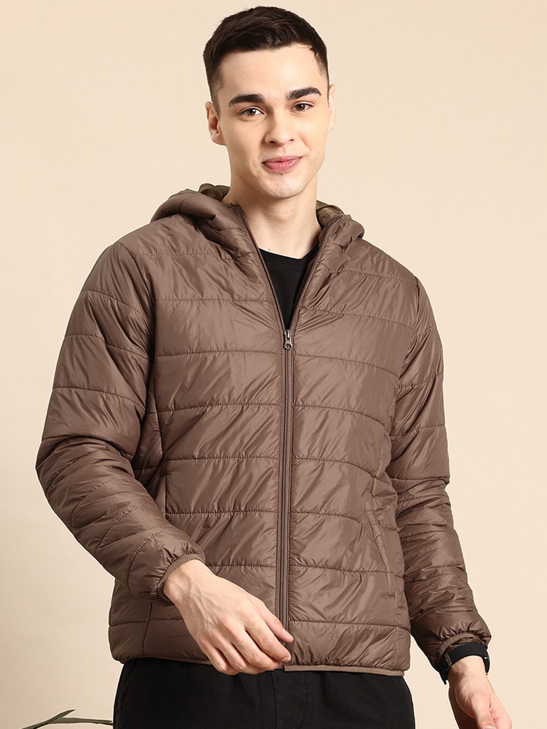 

Mast & Harbour Hooded Puffer Jacket, Brown