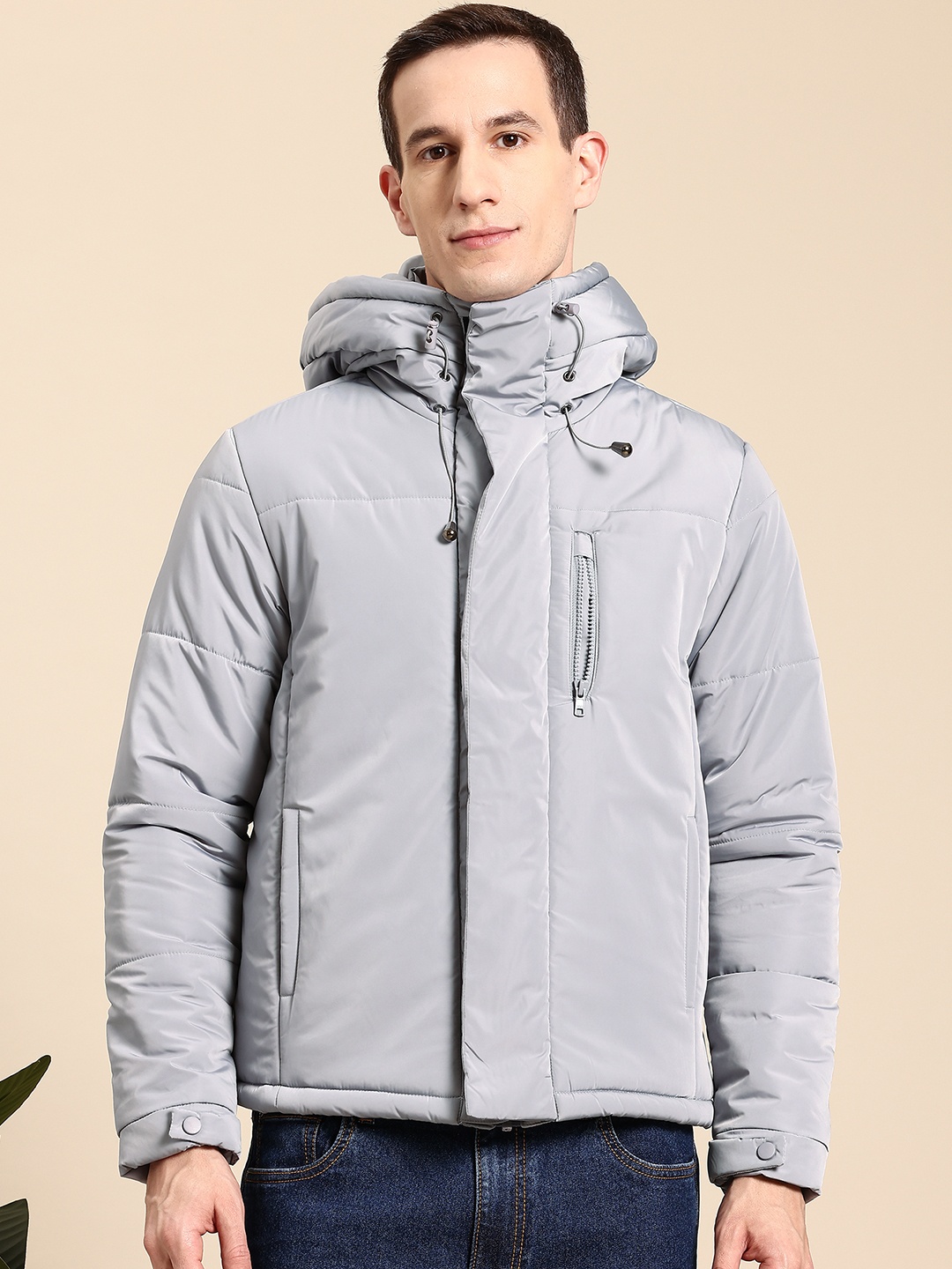 

Mast & Harbour Hooded Padded Jacket, Grey