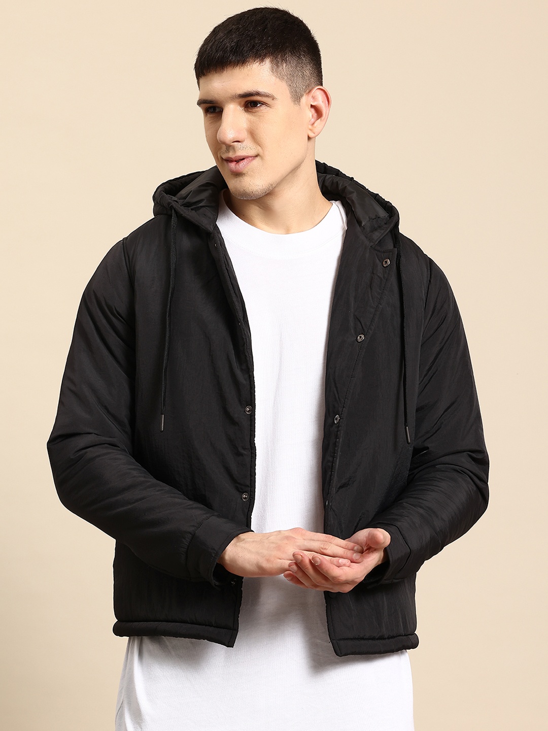 

Mast & Harbour Hooded Padded Jacket, Black