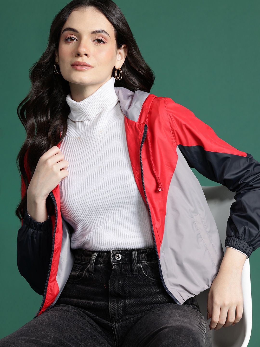 

DressBerry Colourblocked Tailored Jacket, Red