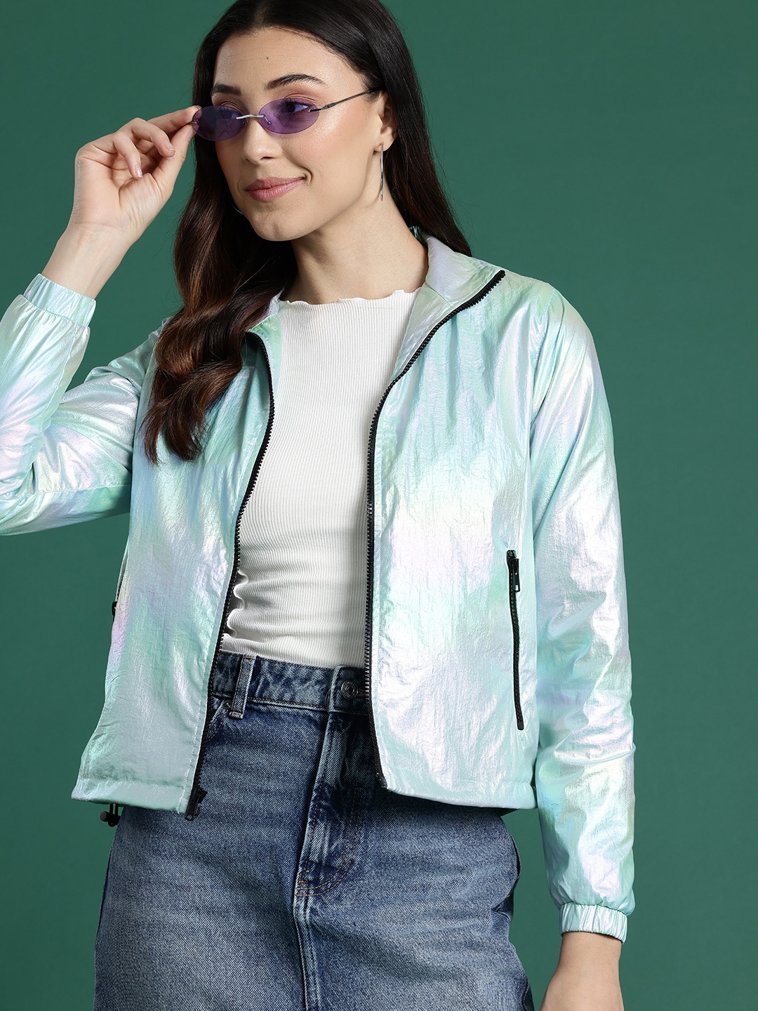 

DressBerry Dual-Toned Shimmer Tailored Jacket, Metallic