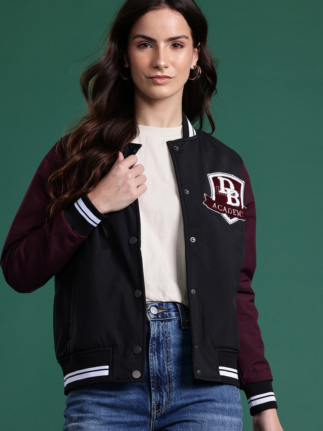 

DressBerry Varsity Jacket, Black