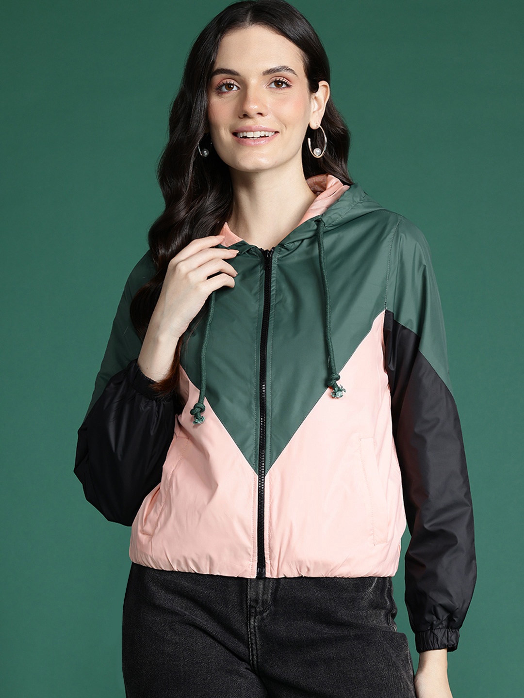 

DressBerry Colourblocked Tailored Jacket, Green