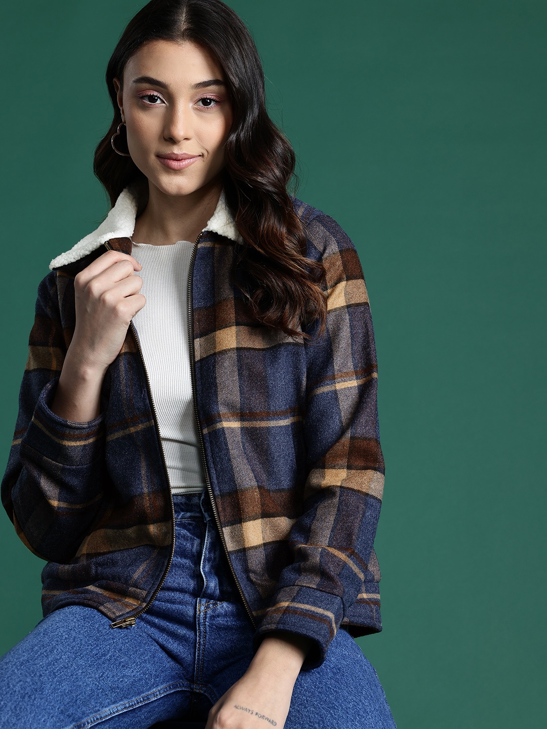 

DressBerry Checked Tailored Jacket, Blue