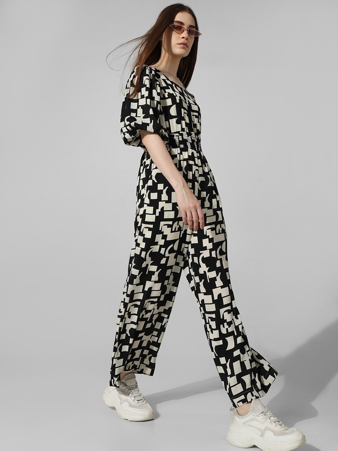 

ONLY Printed Basic Jumpsuit, Black