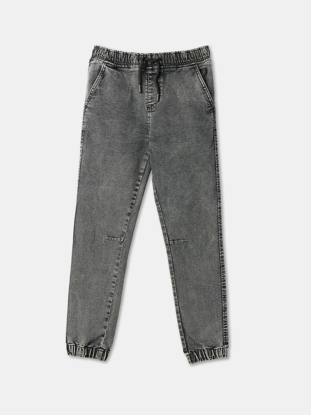

R&B Boys Relaxed Fit Clean Look Cropped Mid-Rise Cotton Jeans, Grey