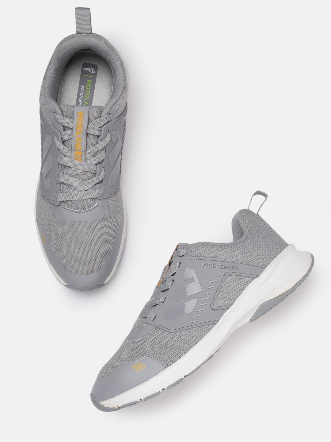 

Woodland Men Woven Design Running Shoes, Grey