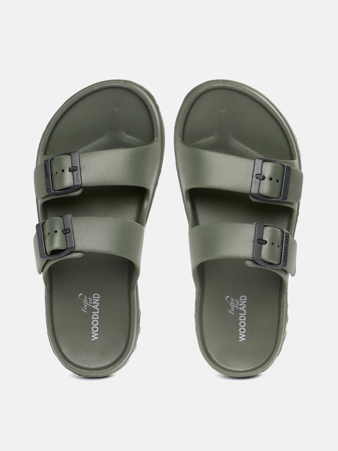 

Woodland Men Buckle Detail Sliders, Olive