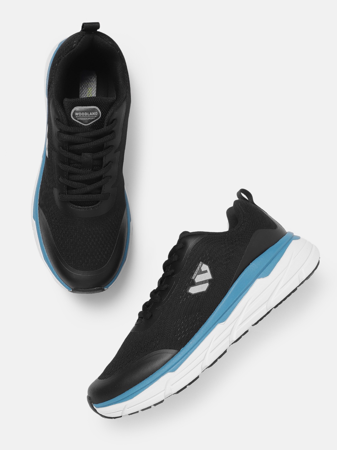 

Woodland Men Woven Design Running Shoes, Black