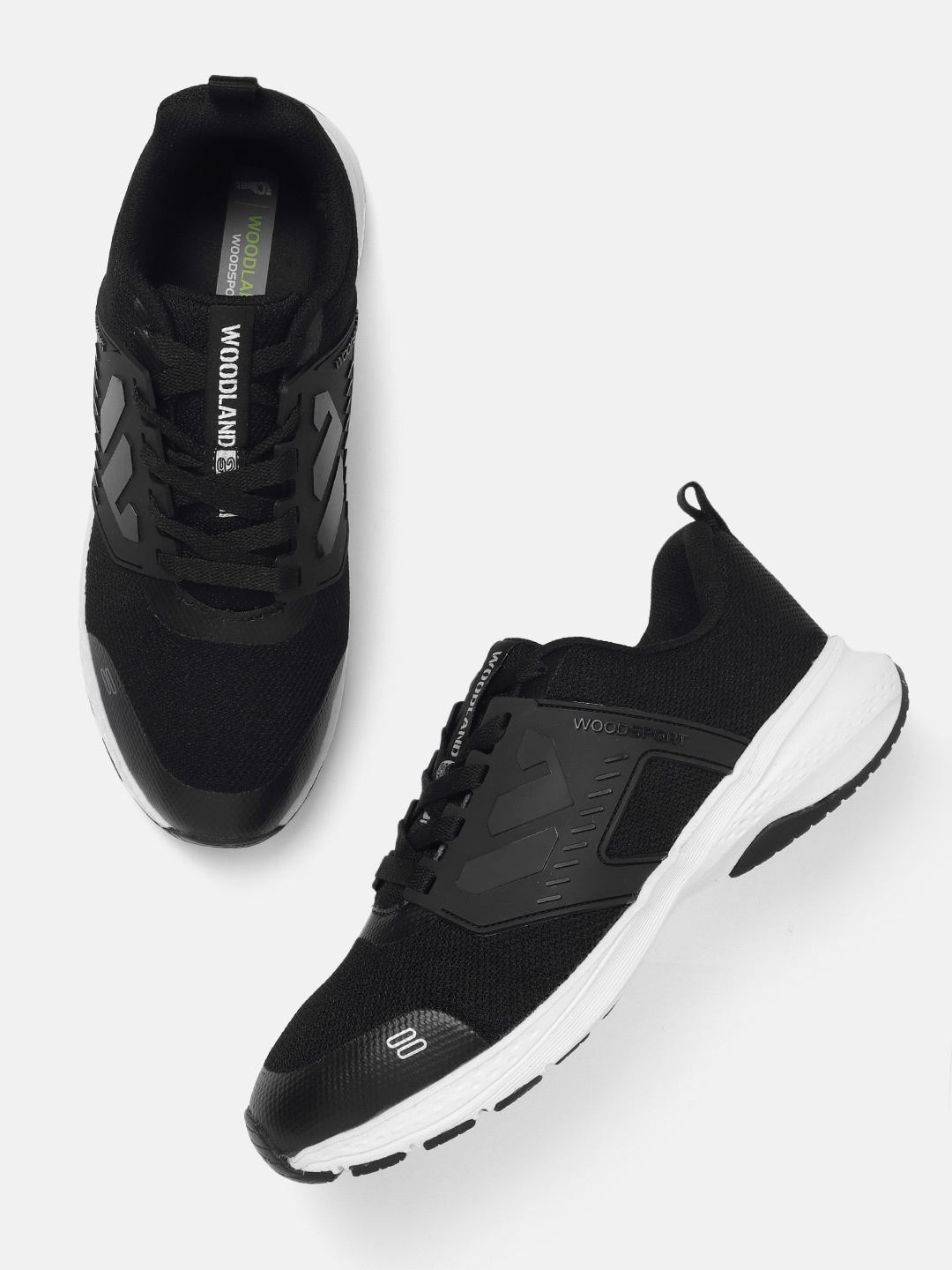 

Woodland Men Woven Design Running Shoes, Black