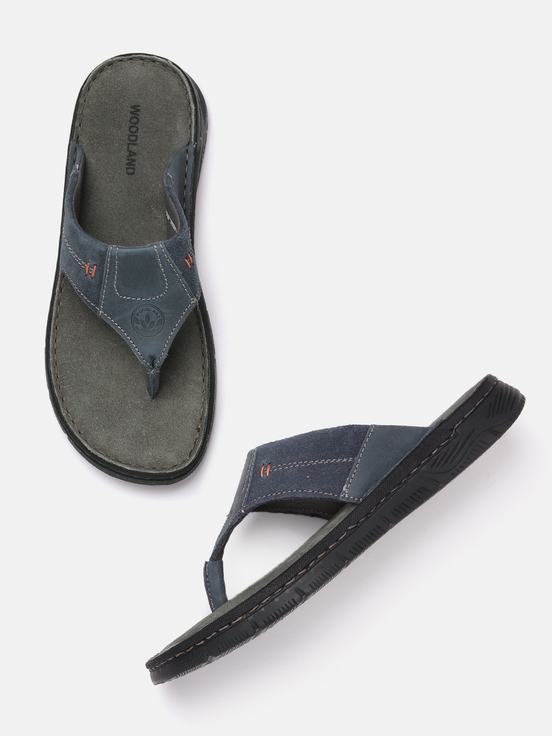 

Woodland Men Leather Comfort Sandals, Navy blue