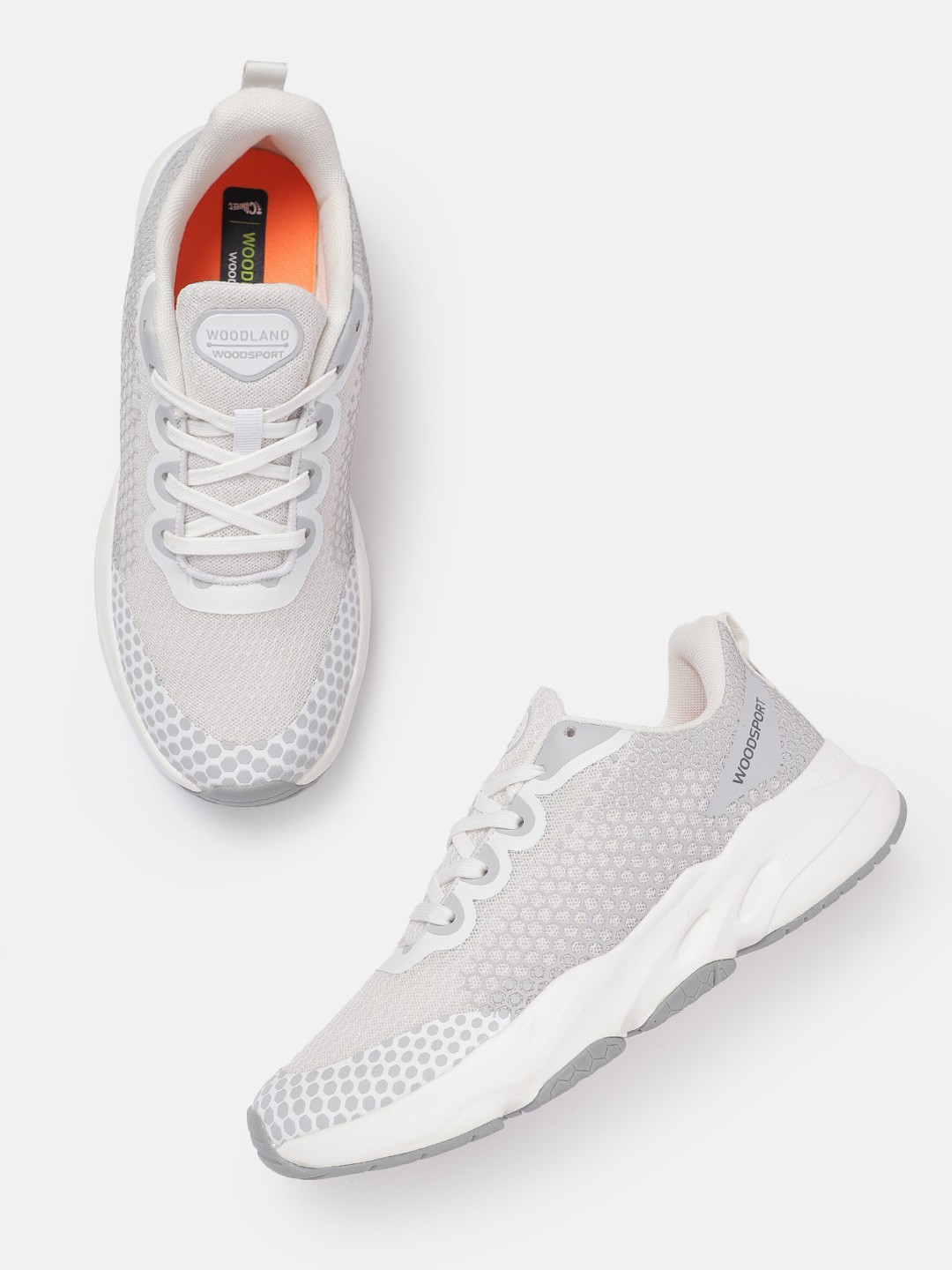 

Woodland Men Patterned Running Shoes, White