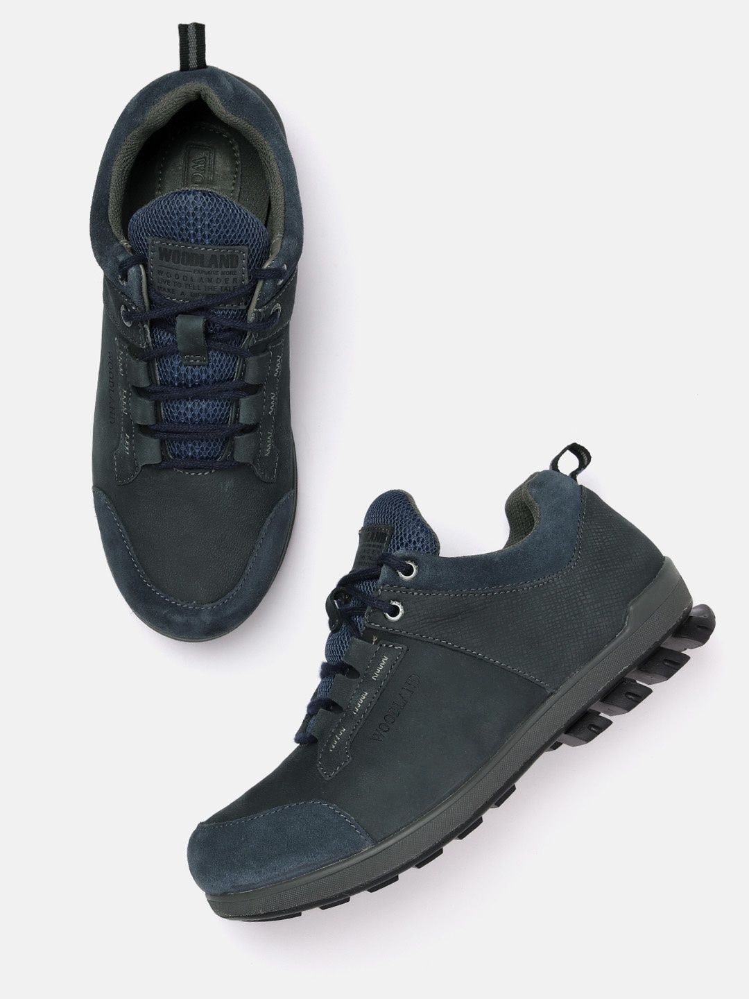 

Woodland Men Nubuck Leather Sneakers, Navy blue