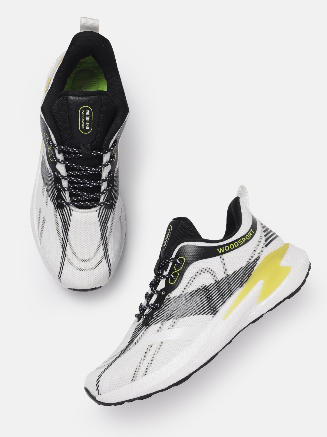 

Woodland Men Woven Design Running Shoes, White
