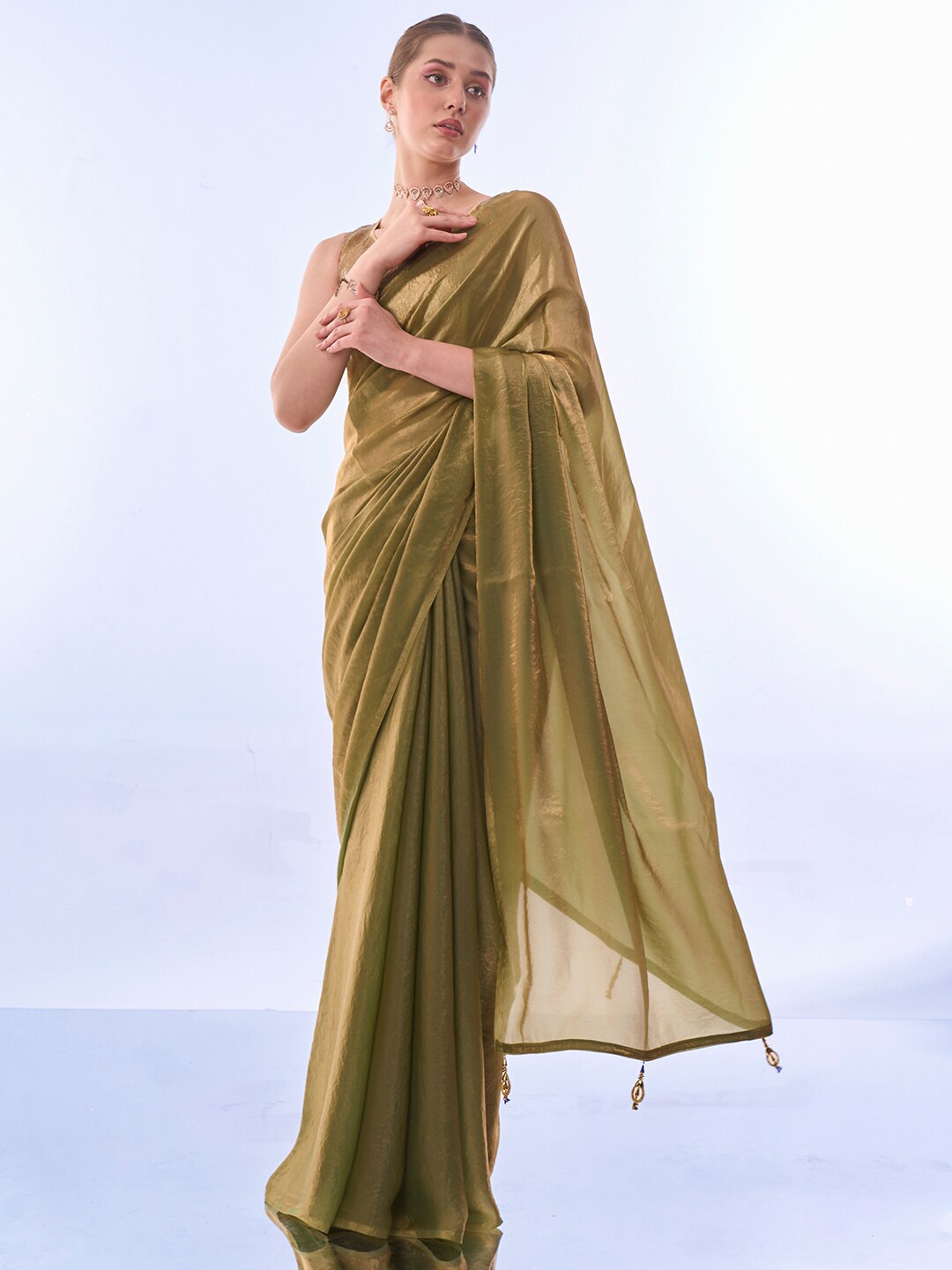 

Ishin Zari Organza Saree, Metallic