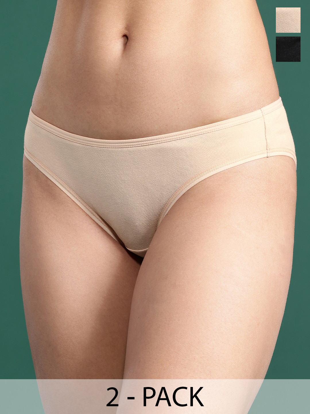 

DressBerry Pack Of 2 Low-Rise Bikini Briefs, Black