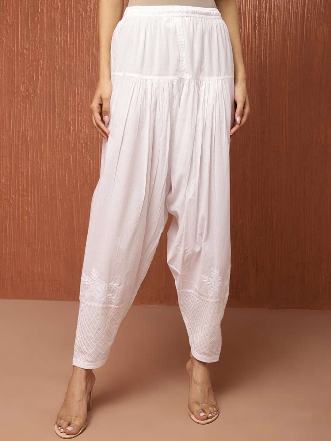 

Fabindia Women Cotton Chikankari Salwar, White