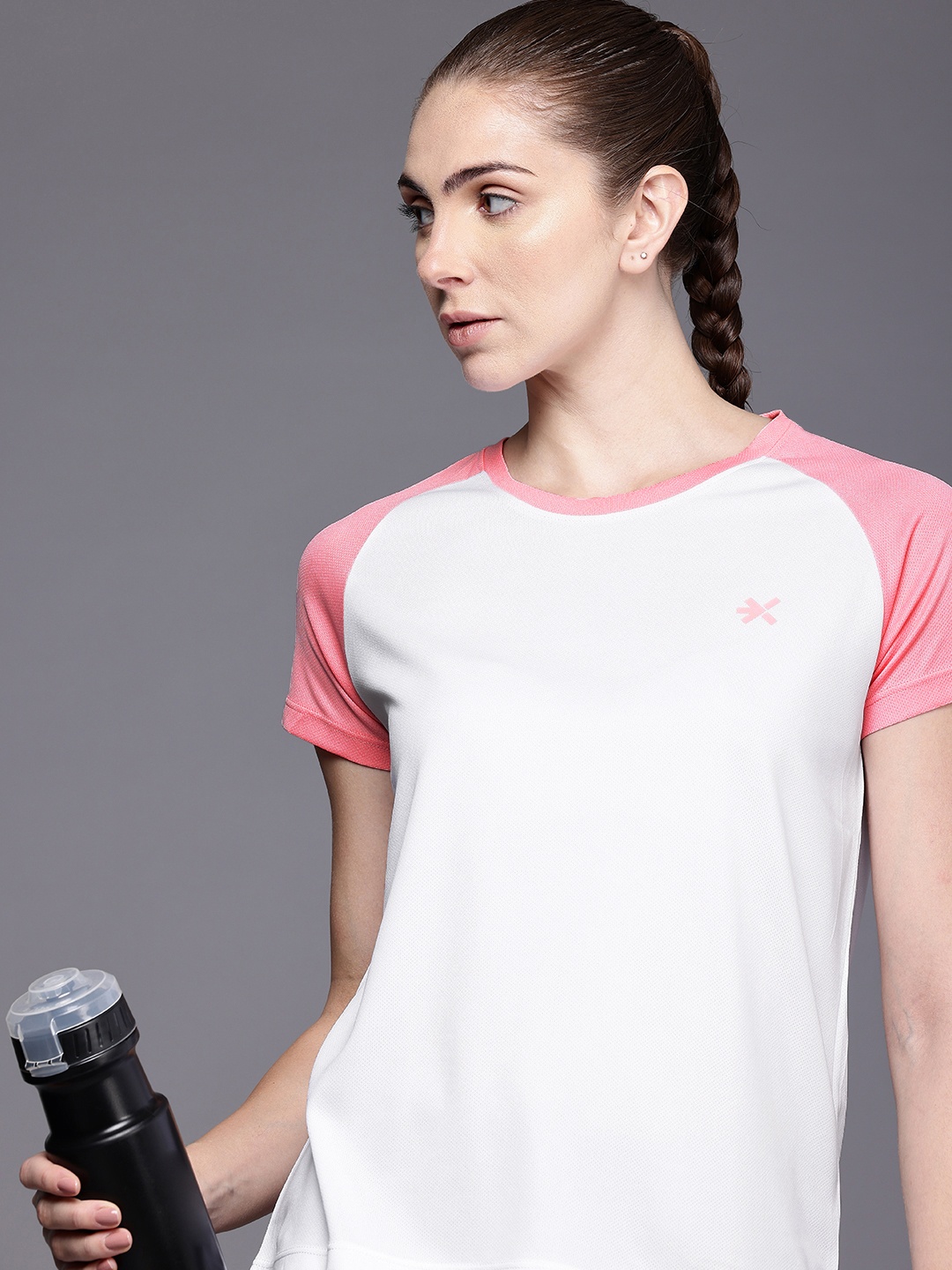 

HRX by Hrithik Roshan Raglan Sleeves Rapid-Dry Antimicrobial Finish Running T-shirt, White