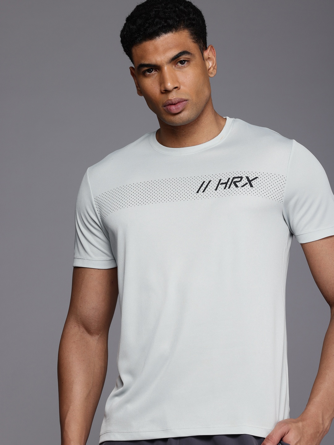 

HRX by Hrithik Roshan Rapid-Dry Anti-Microbial Finish Running T-shirt, Grey