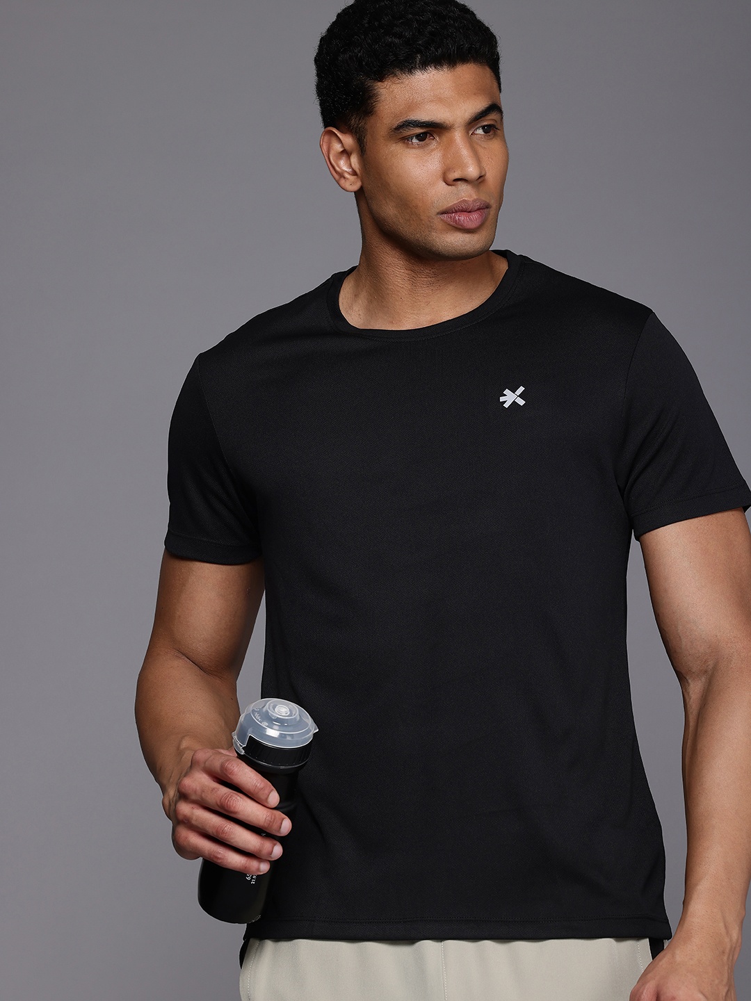 

HRX by Hrithik Roshan Rapid Dry Antimicrobial Finish Running T-shirt, Black