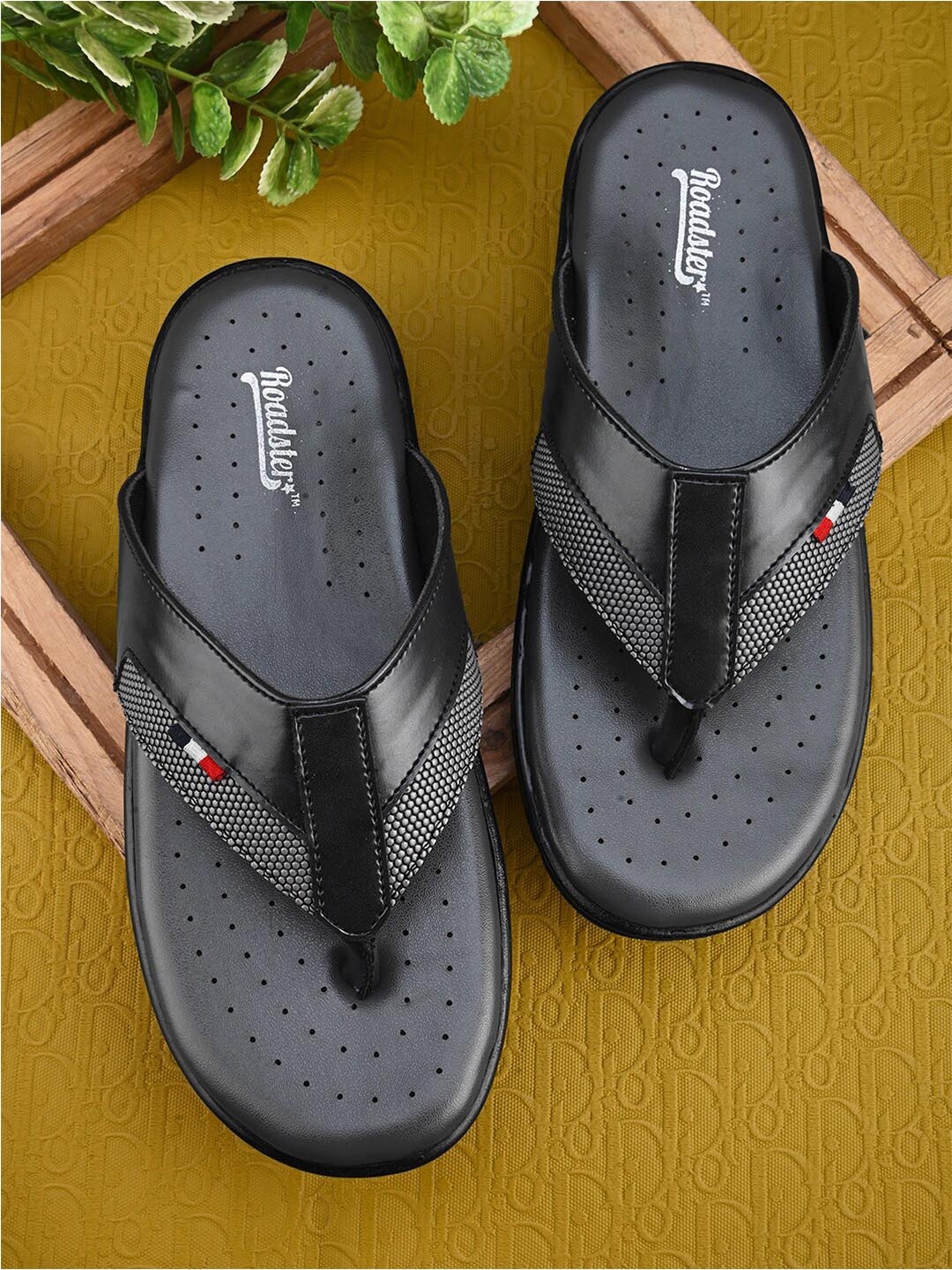 

The Roadster Lifestyle Co. Black Slip-On Comfort Sandals