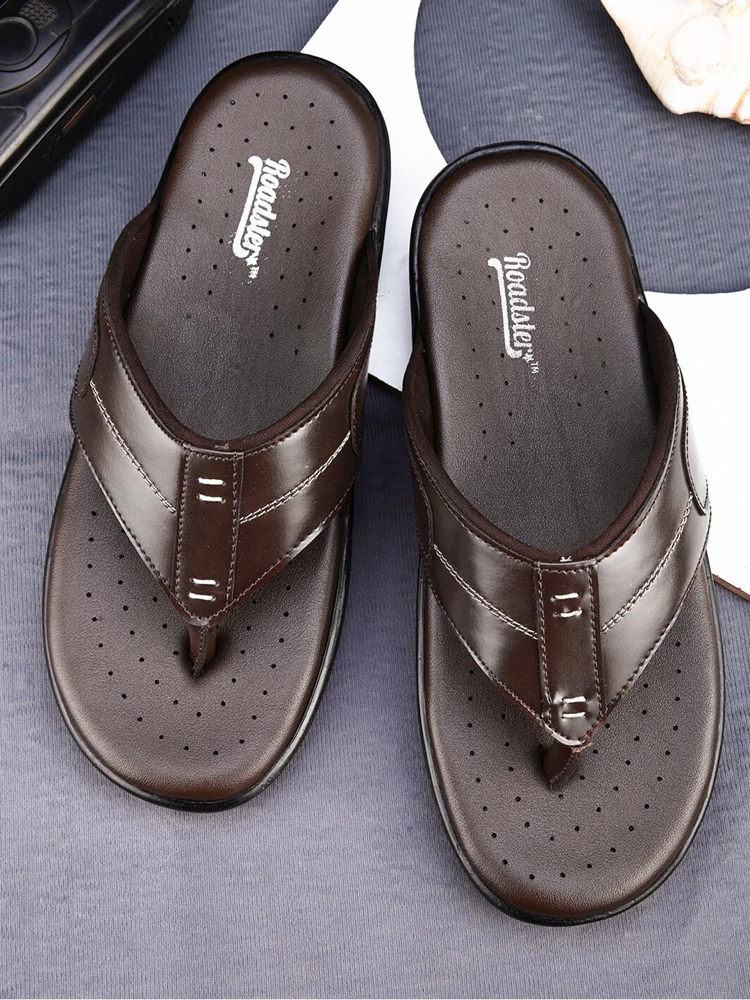 

The Roadster Lifestyle Co. Brwon Slip-On Comfort Sandals, Brown