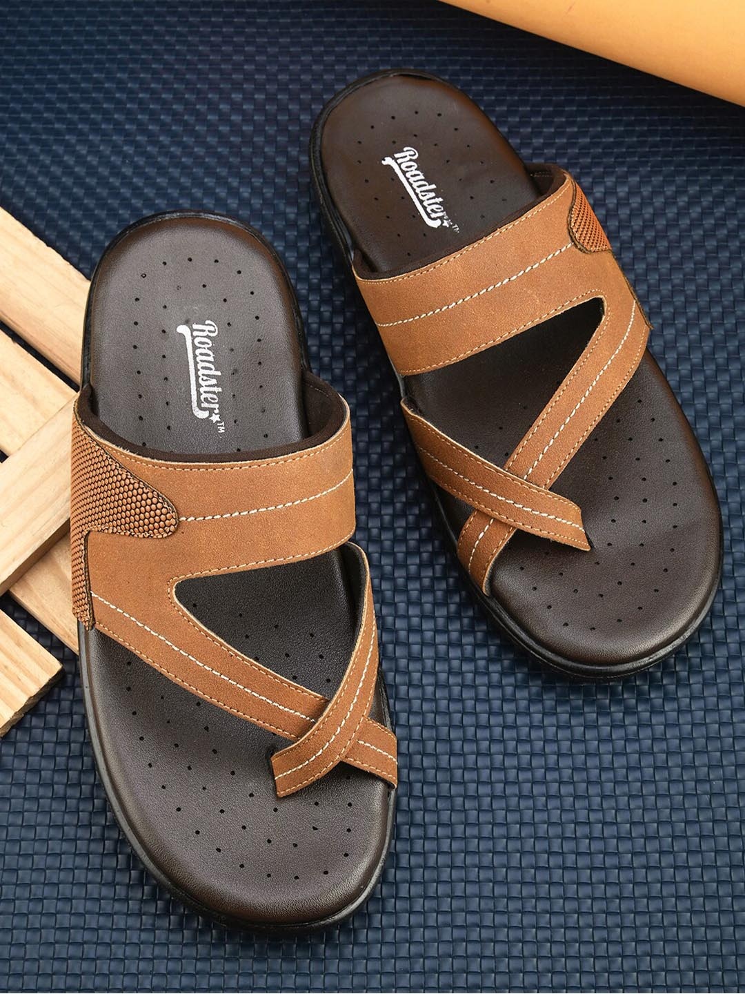 

The Roadster Lifestyle Co. Tan Slip-On Comfort Sandals