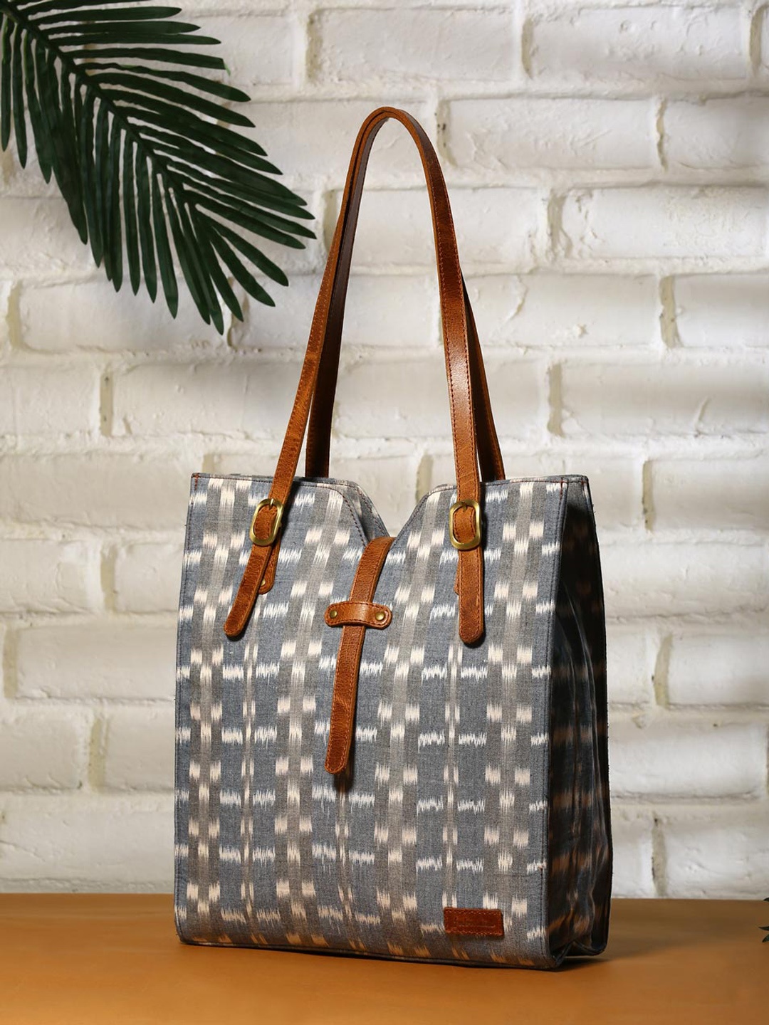 

Fabindia Printed Oversized Shopper Handheld Bag, Grey