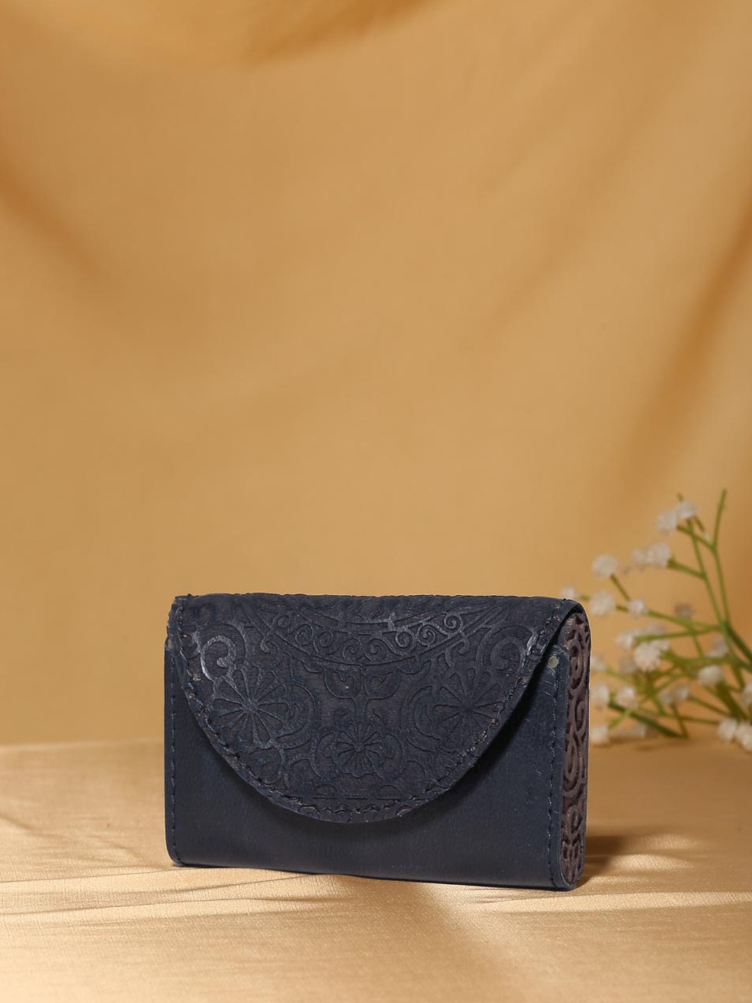 

Fabindia Leather Card Holder, Navy blue