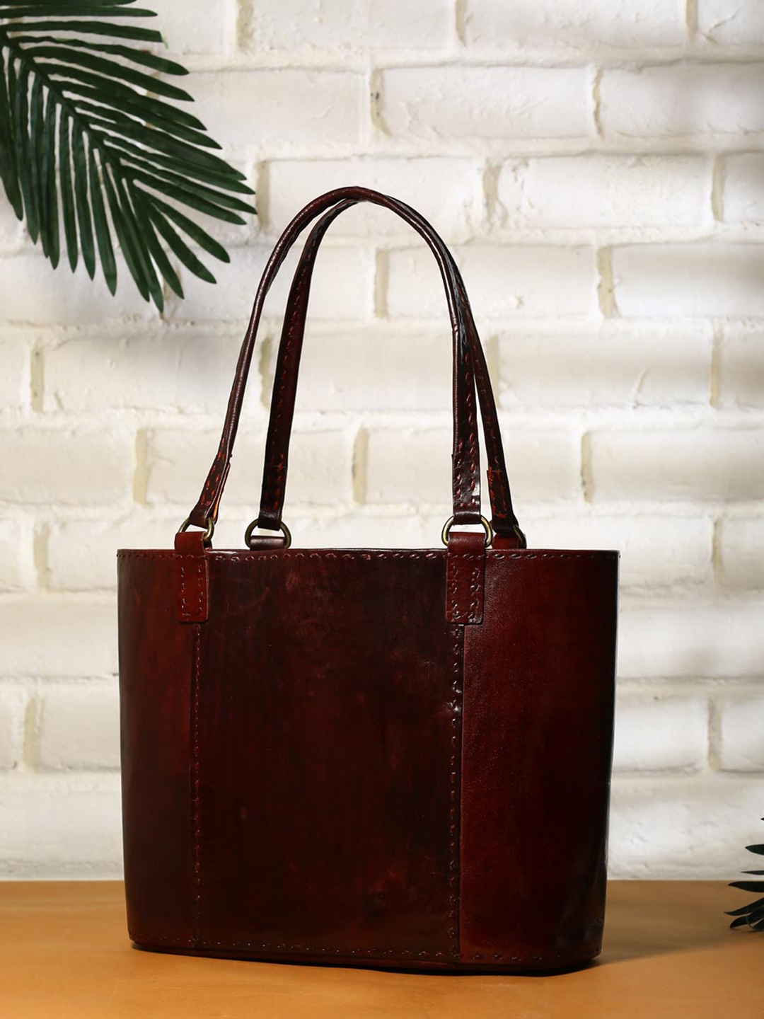 

Fabindia Leather Oversized Shopper Handheld Bag, Brown