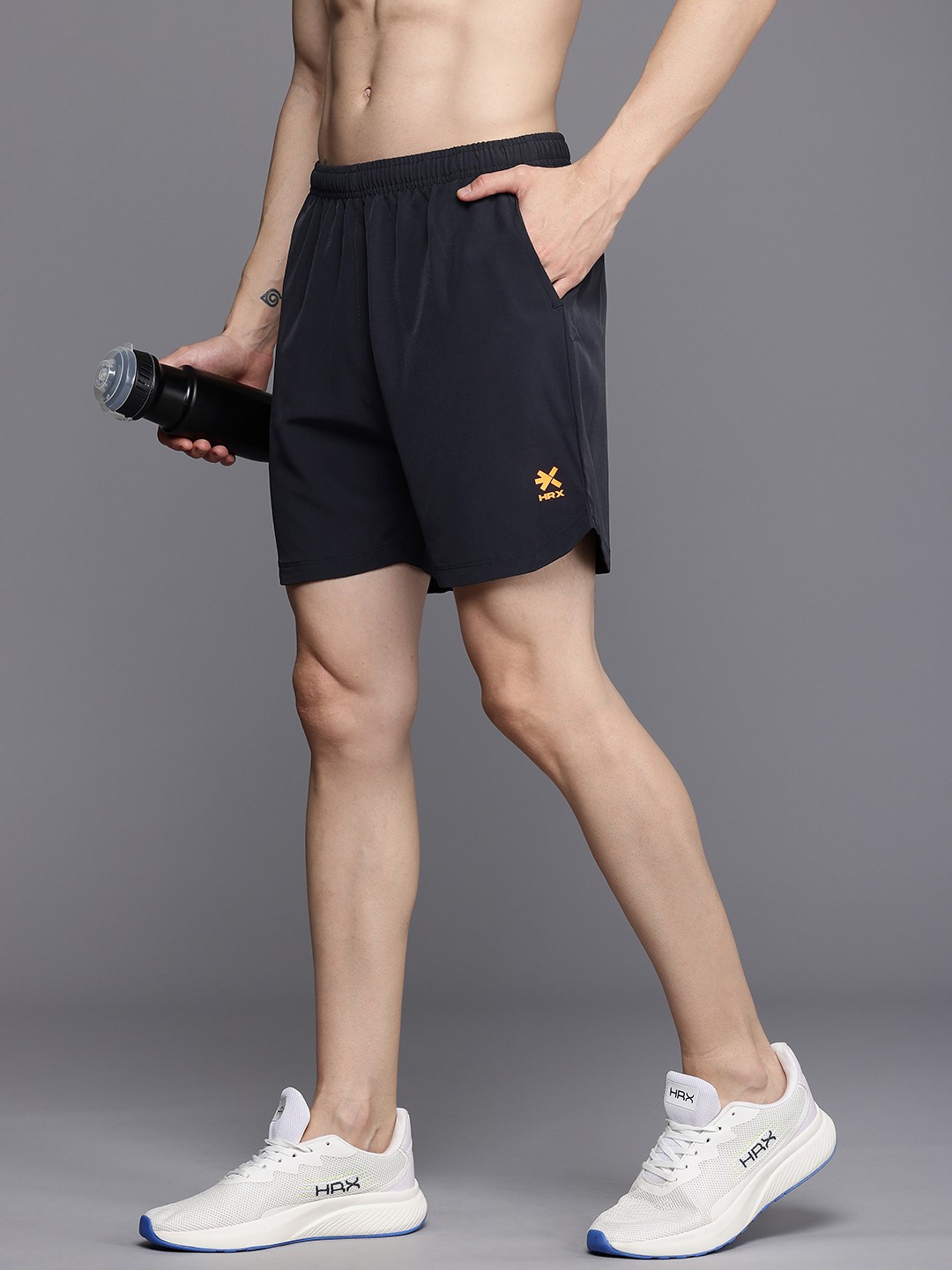 

HRX by Hrithik Roshan Men Rapid-Dry Antimicrobial Running Sports Shorts, Charcoal