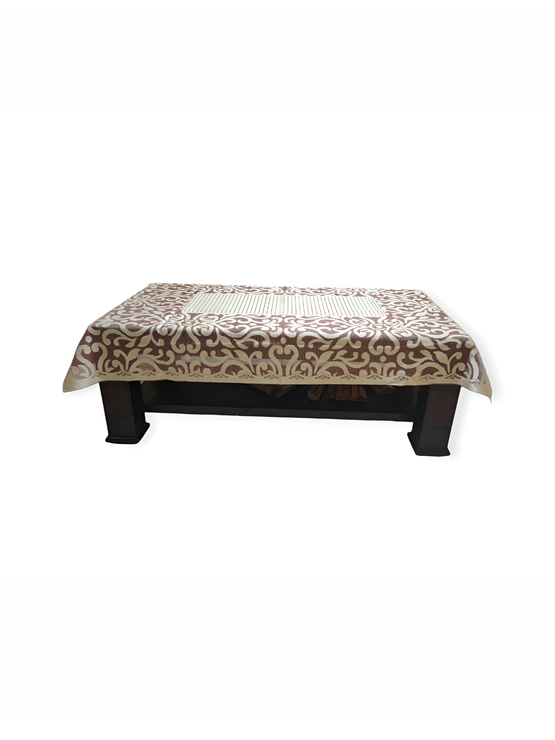 

TANLOOMS Maroon Floral Cotton 2-Seater Rectangle Table Cover