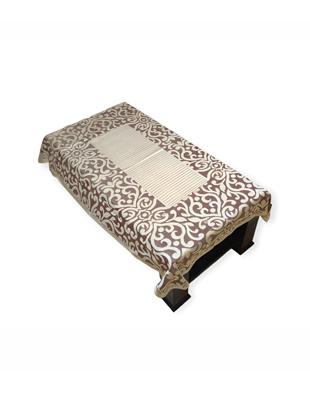 

TANLOOMS Maroon Floral Cotton 6-Seater Rectangle Table Cover