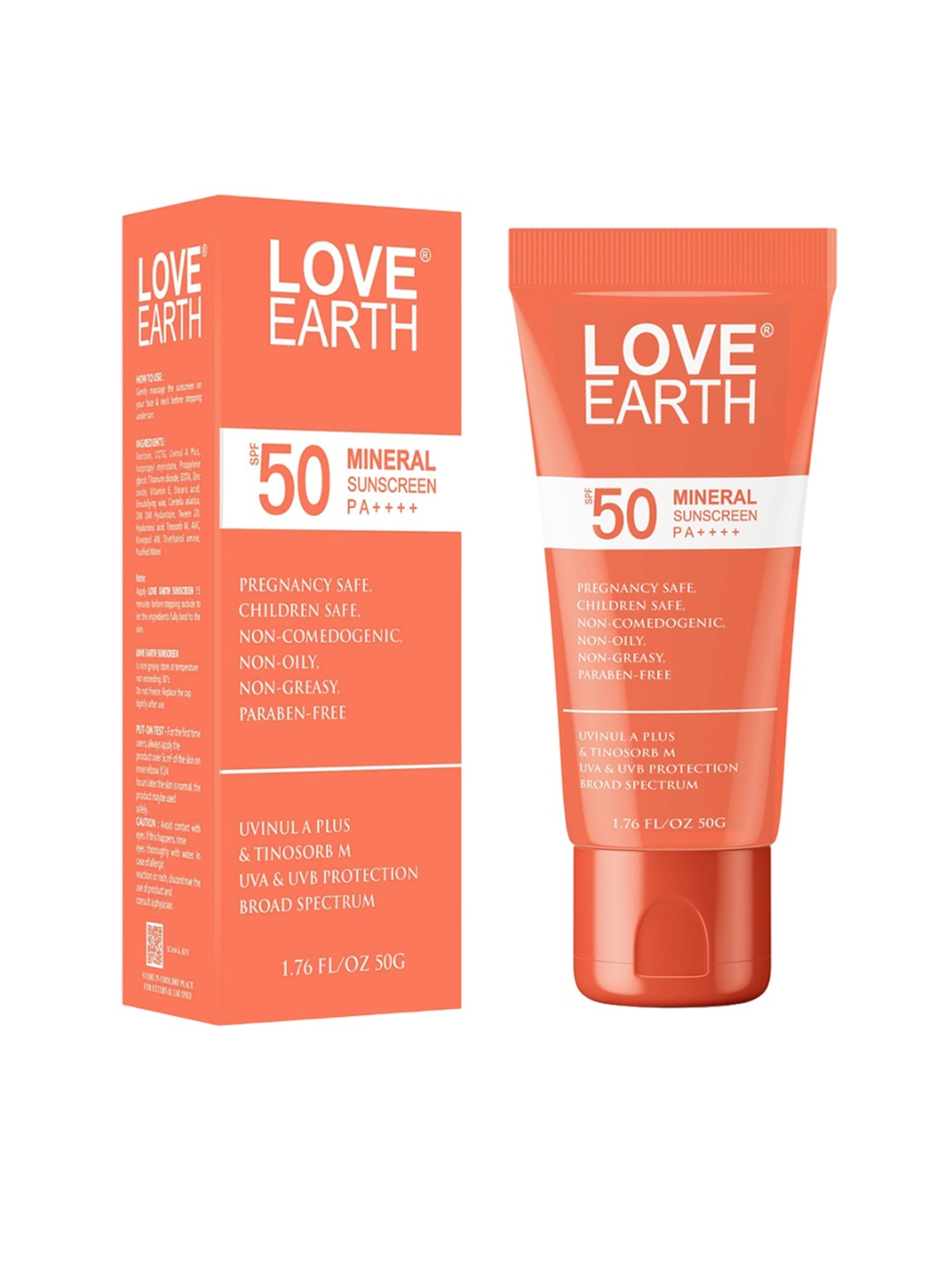 

LOVE EARTH SPF 50 PA++++ Sunscreen-50gm, White