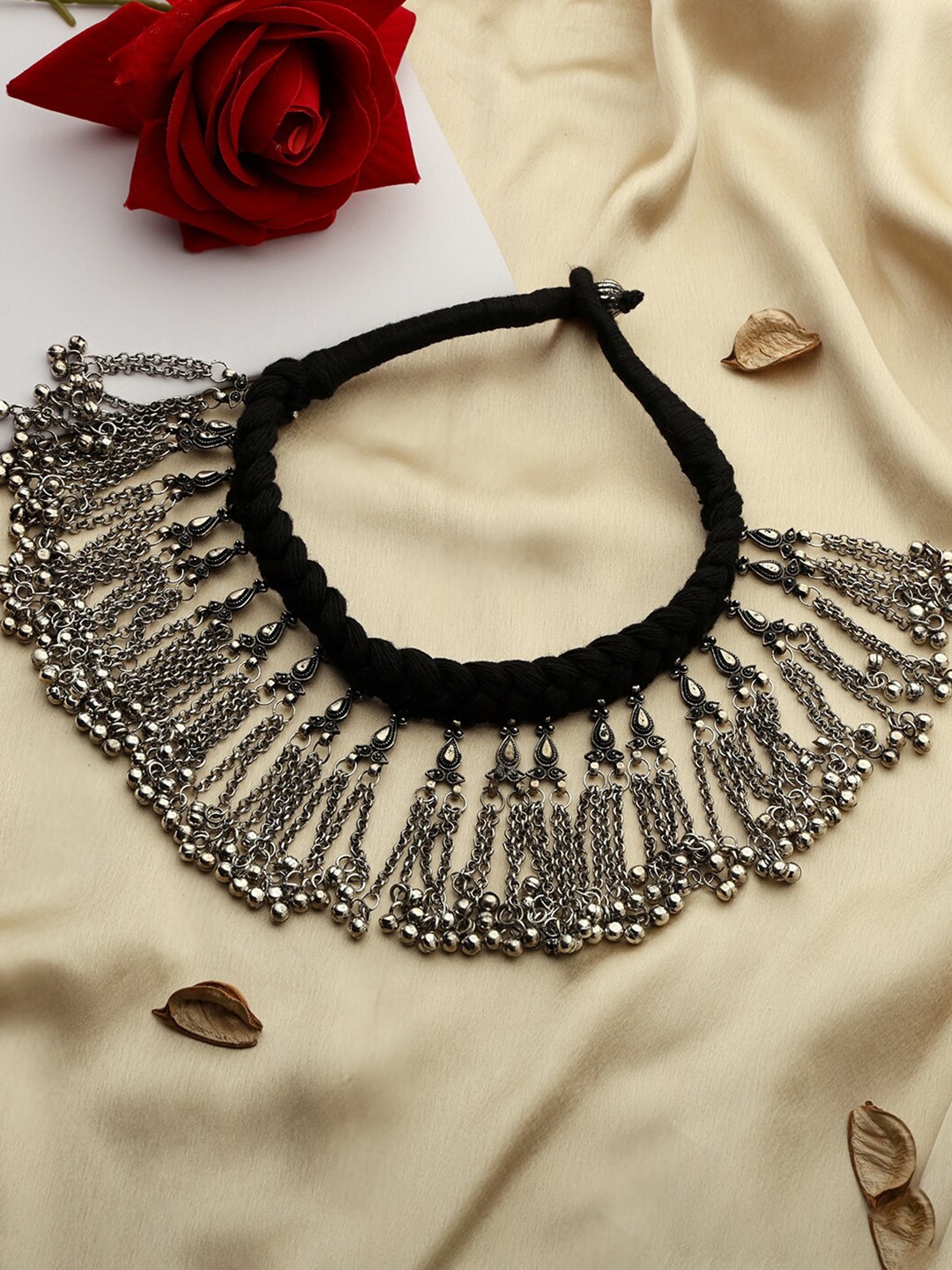 

VENI 92.5 Silver-Plated Oxidised Choker Necklace