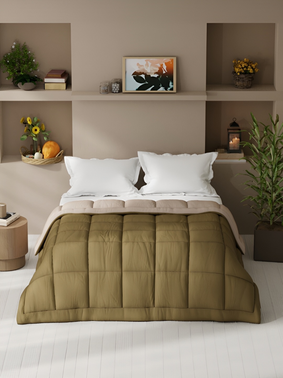 

KOPA Brown & Green Microfiber AC Room 150 GSM Double Bed Comforter