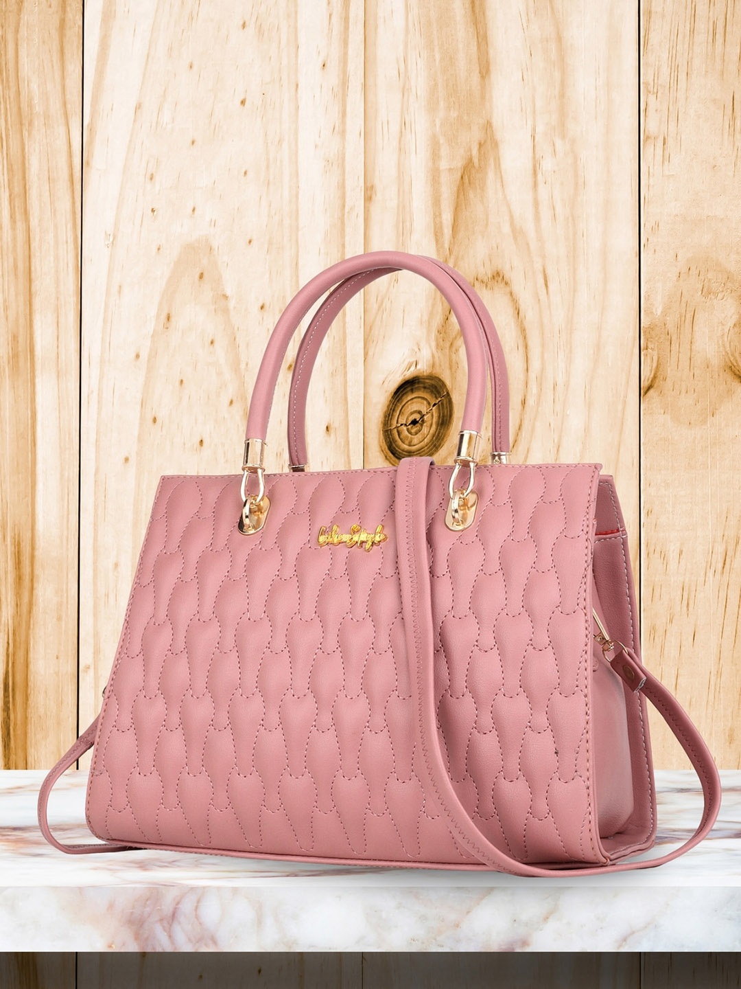 

LIKE STYLE Structured Handheld Bag, Pink