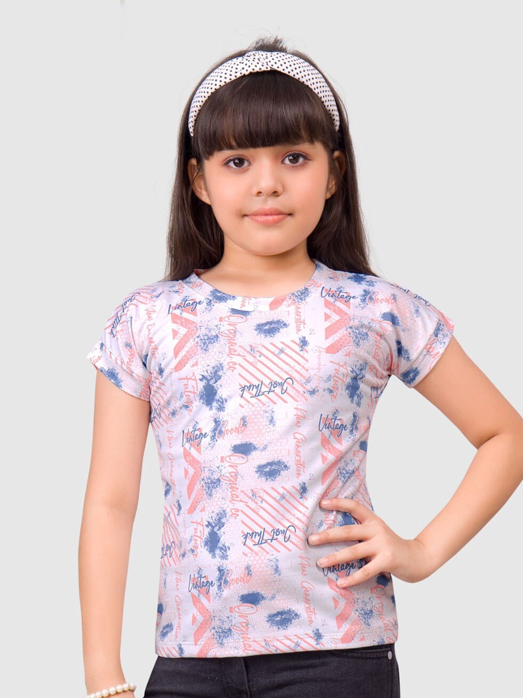

BAESD Typography Printed Cotton Top, Pink