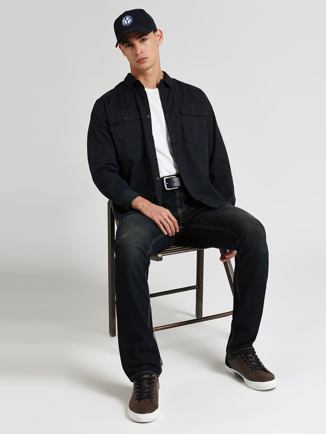 

Pepe Jeans Spread Collar Long Sleeves Cotton Regular Fit Casual Shirt, Blue