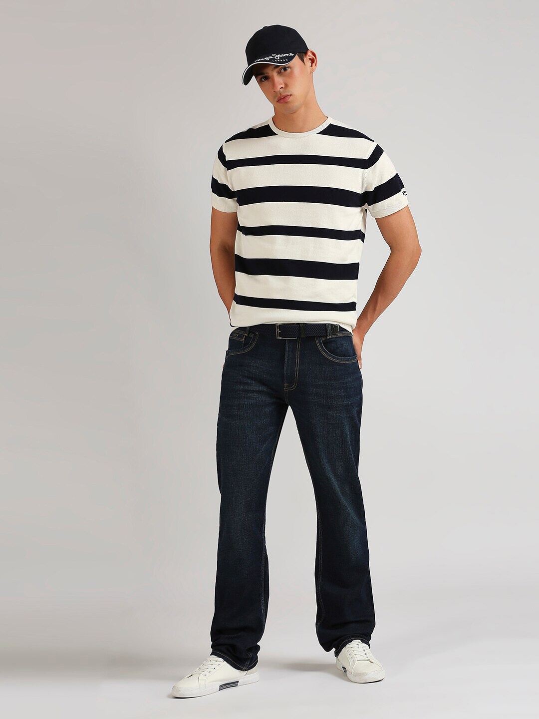 

Pepe Jeans Striped Pure Cotton T-shirt, Blue