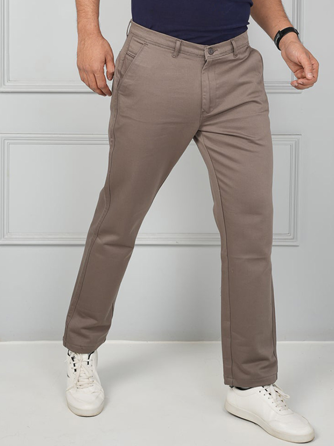 

JOHN WATSON Men Comfort Cotton Joggers Trousers, Grey