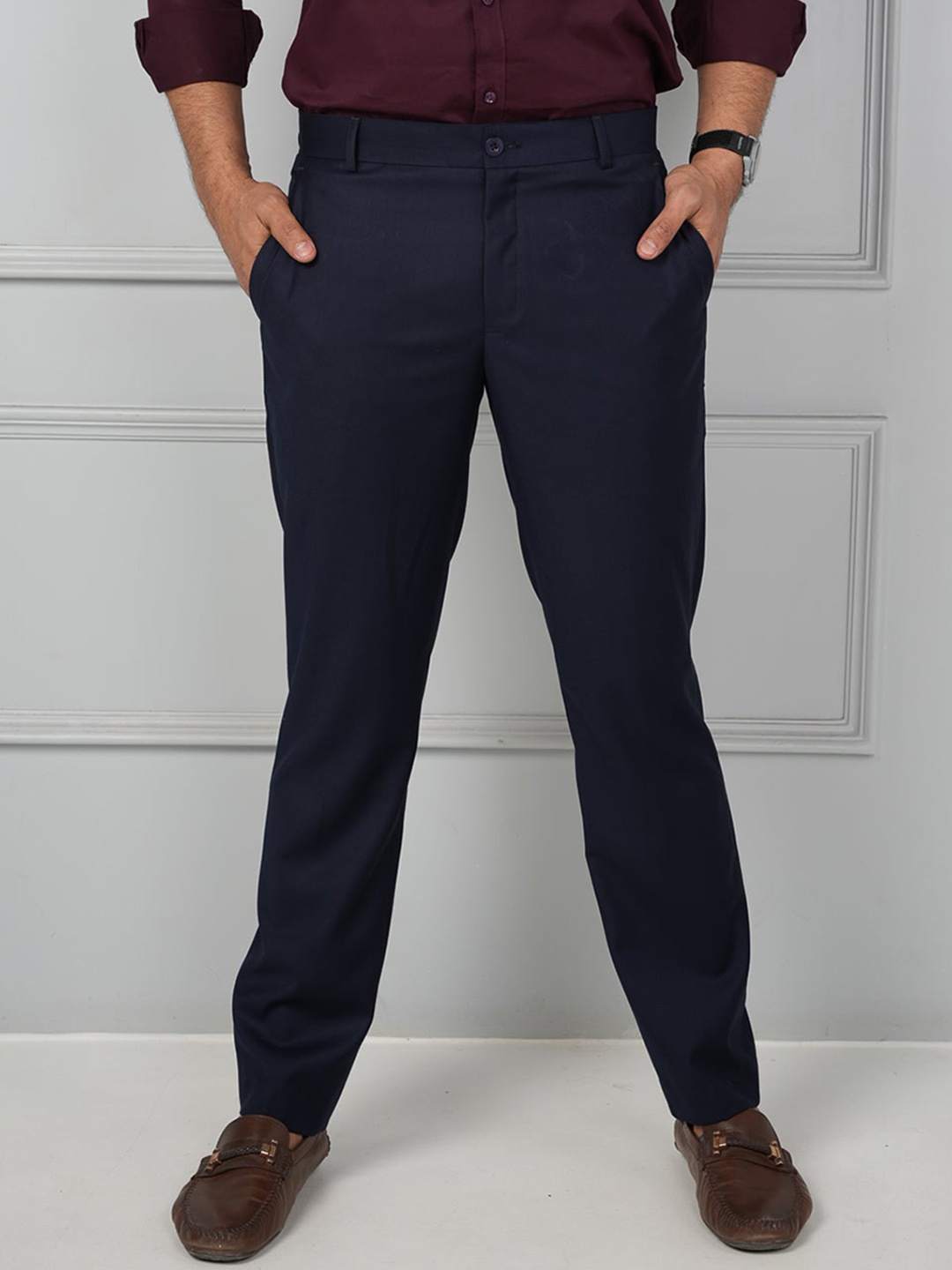 

JOHN WATSON Men Comfort Formal Trouser, Blue