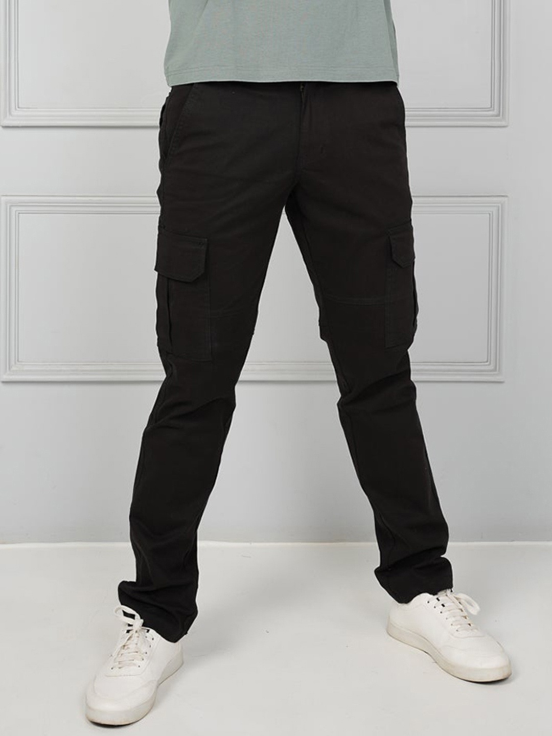 

JOHN WATSON Men Comfort Cotton Cargos, Black